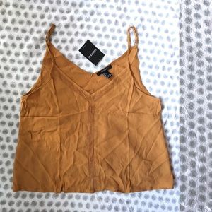 Mustard cropped tank top - large